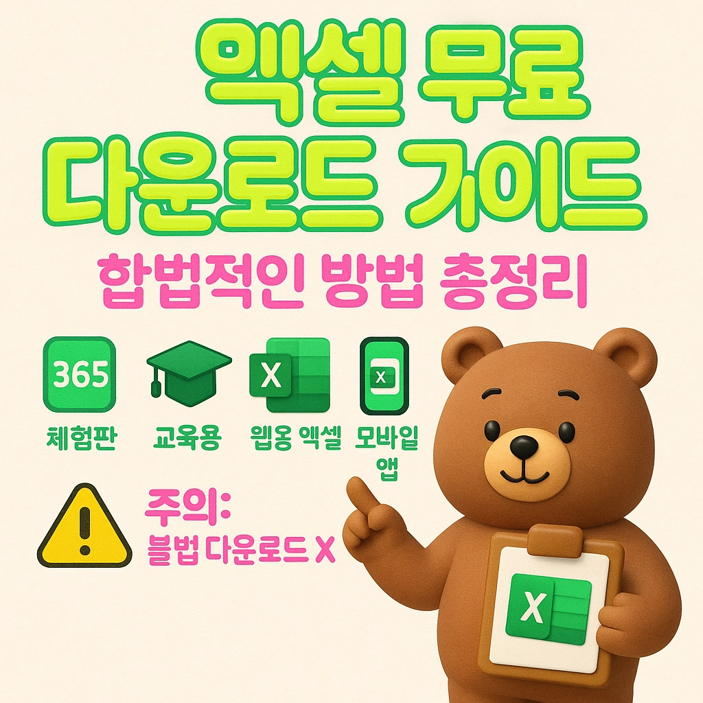엑셀 무료 다운로드 가이드 합법적인 방법 총정리