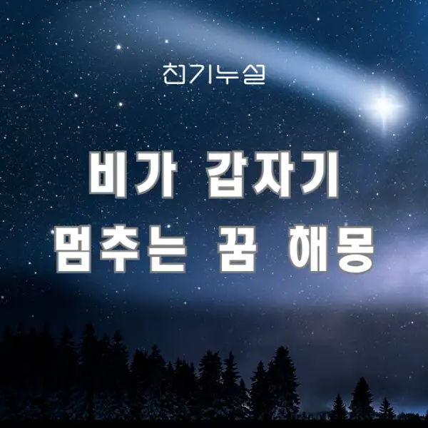 비가 갑자기 멈추는 꿈 해몽