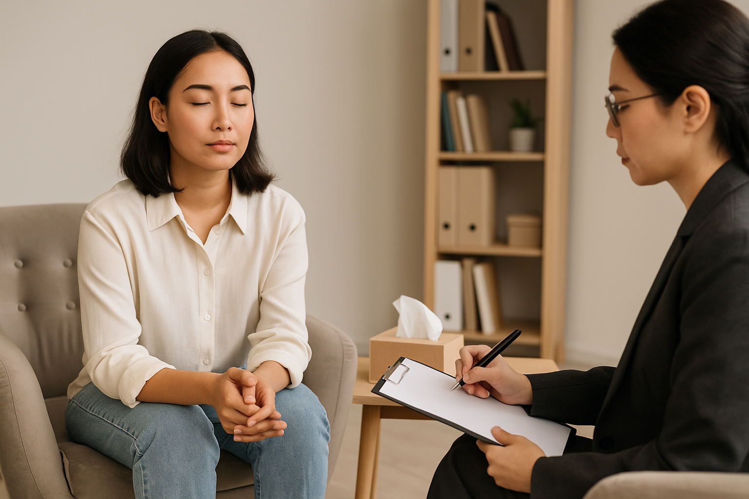 심리 상담 세션의 순간