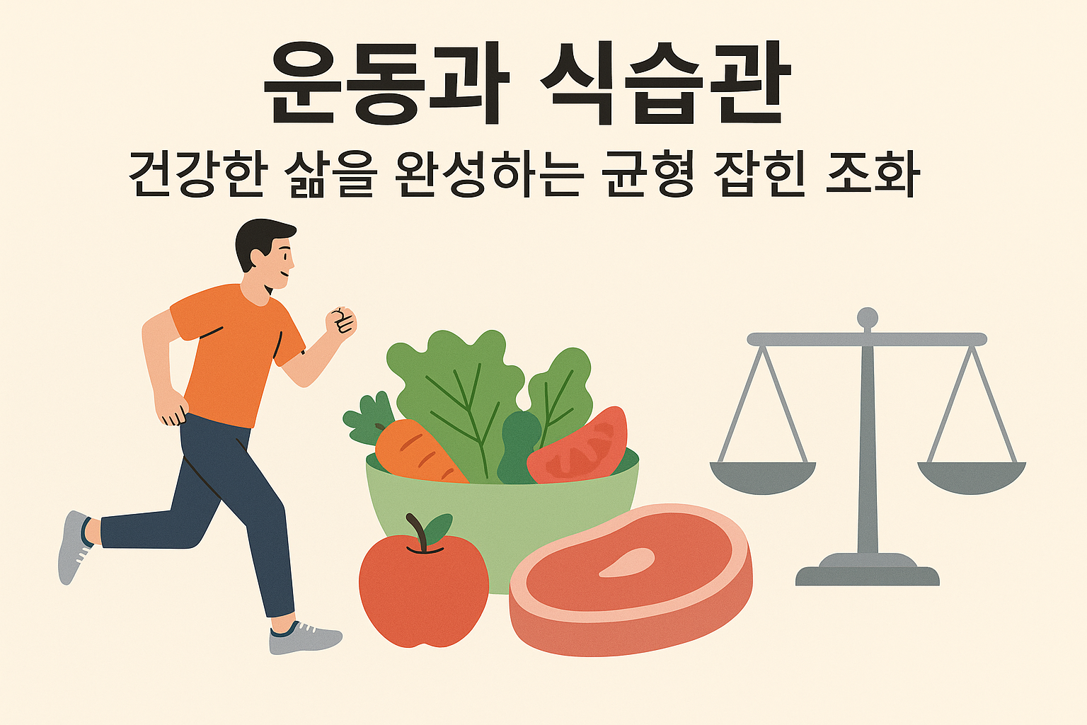 운동과 식습관 관련 사진