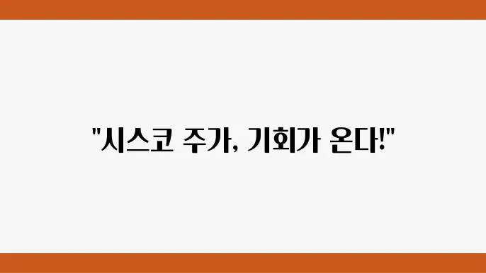 시스코 주가 정보 네트워크 장비 관련주 주식 정보
