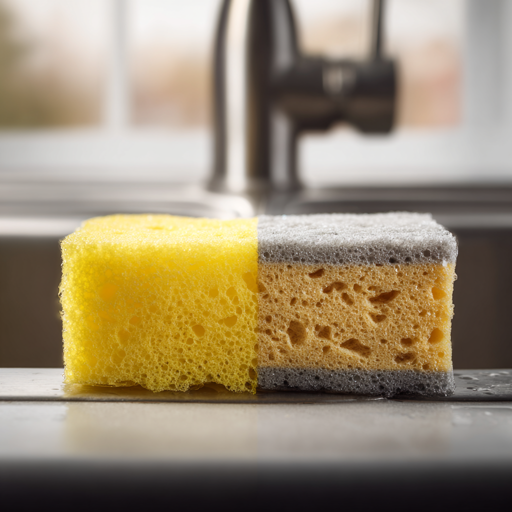 오래된 수세미로 계속 청소 세균 폭탄