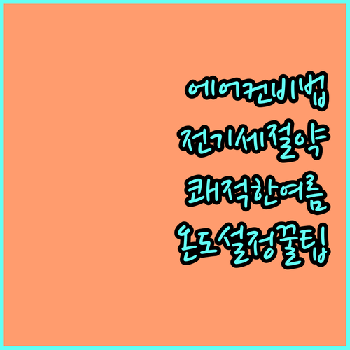 쾌적한 여름 에어컨 전기세 절약 온도