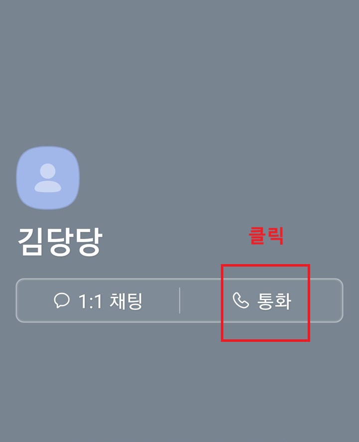 프로필 아래에 통화 버튼 보임