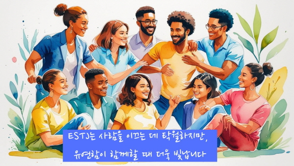 ESTJ는 사람을 이끄는데 탁월하지만, 유연함이 함께할 때 더욱 빛납니다에 관한 그림