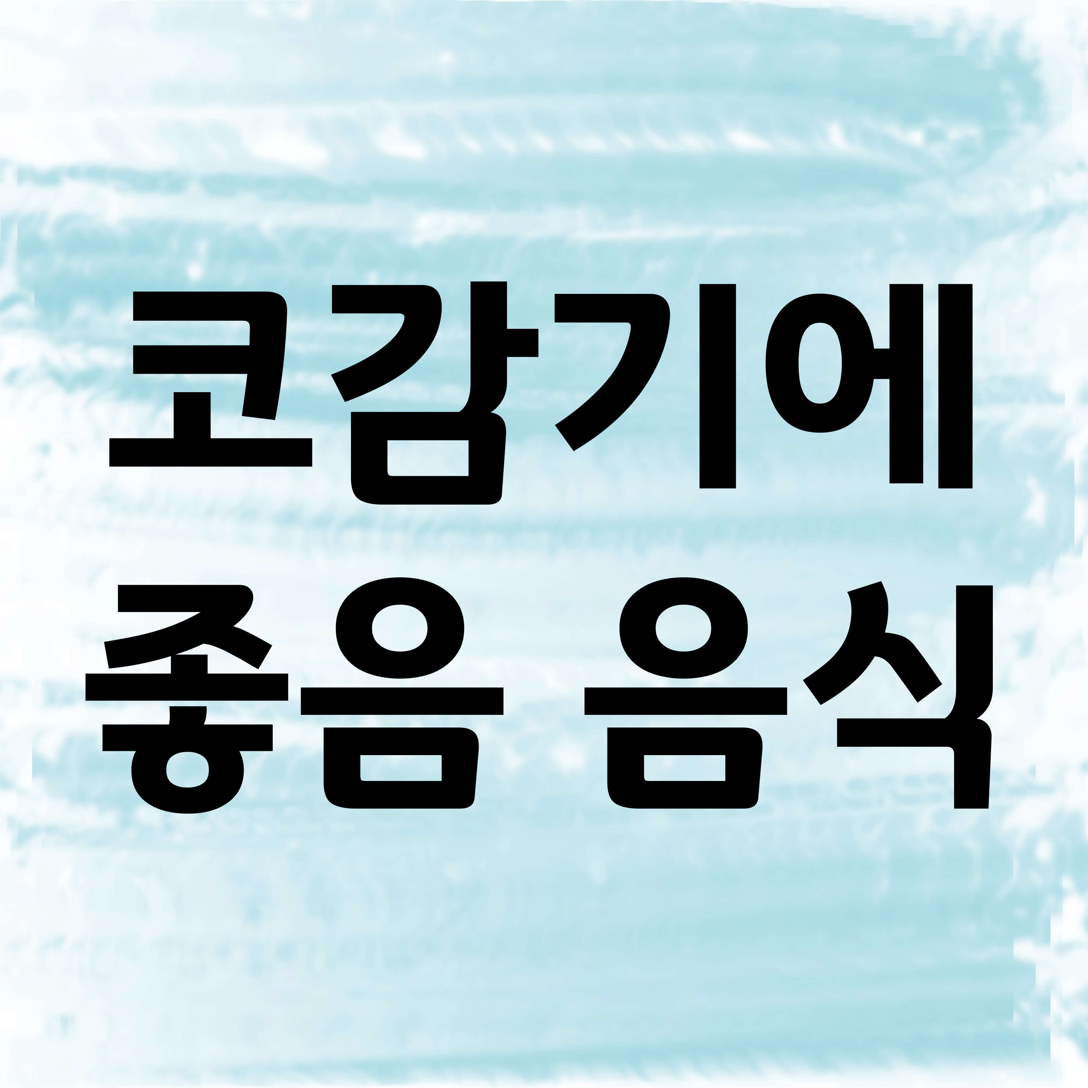 코감기에 좋은 음식