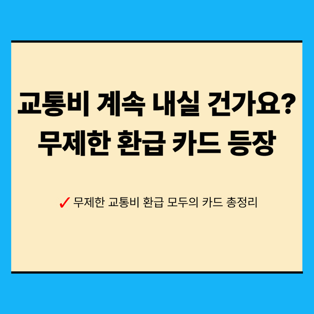 모두의 카드 출시 임박? 무제한 대중교통 환급 꼭 확인하세요