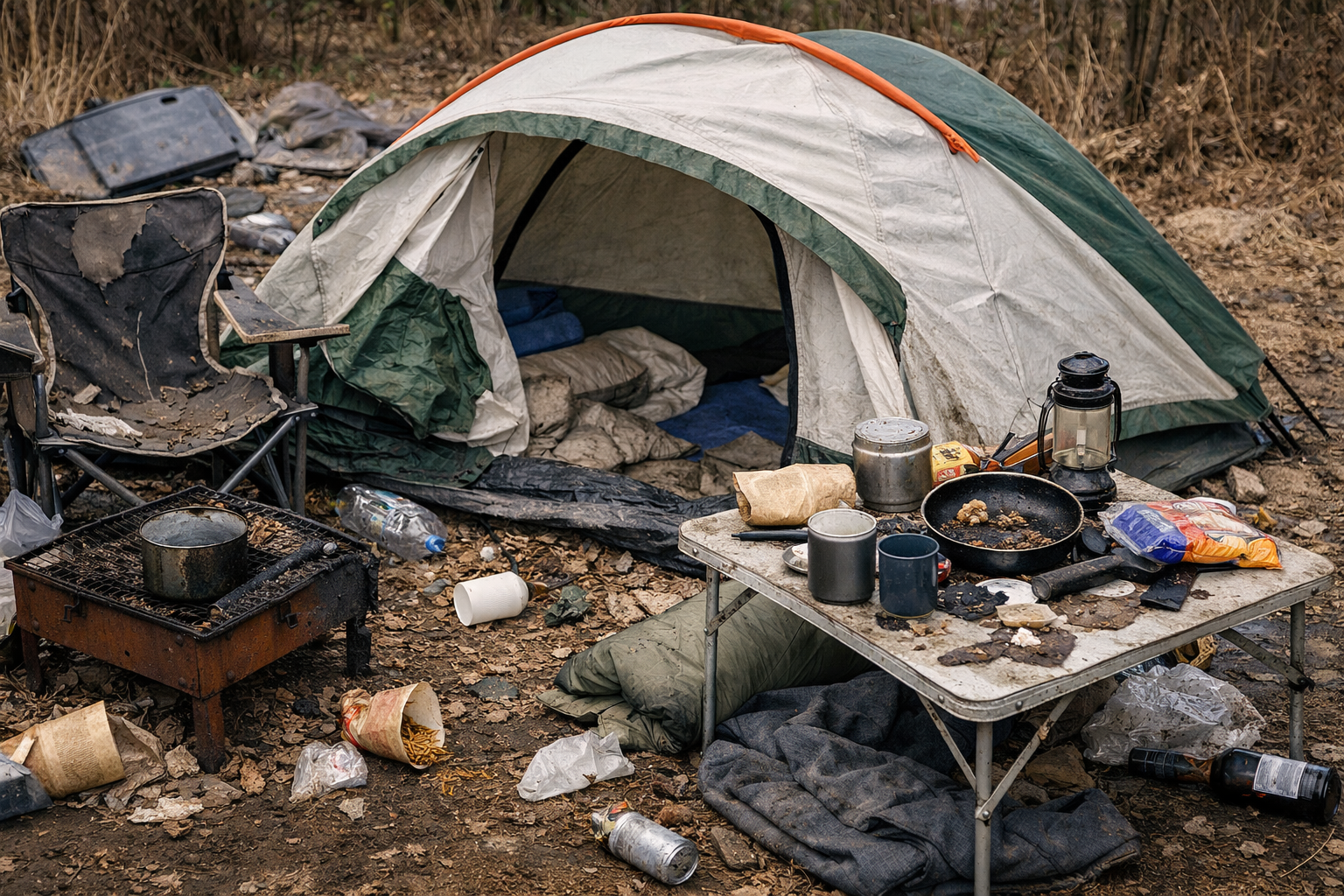 캠핑 산업 몰락 관련 사진