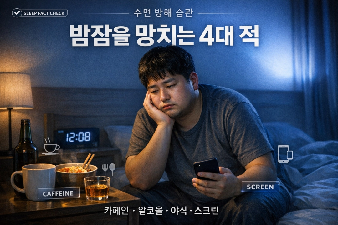깊은 잠을 깨는 원인 총정리, 취침 전 피해야 할 4가지