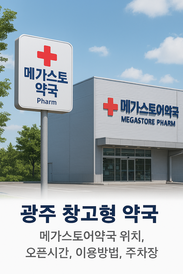 광주 창고형 약국, 메가스토어약국 위치, 오픈시간, 이용방법, 주자장
