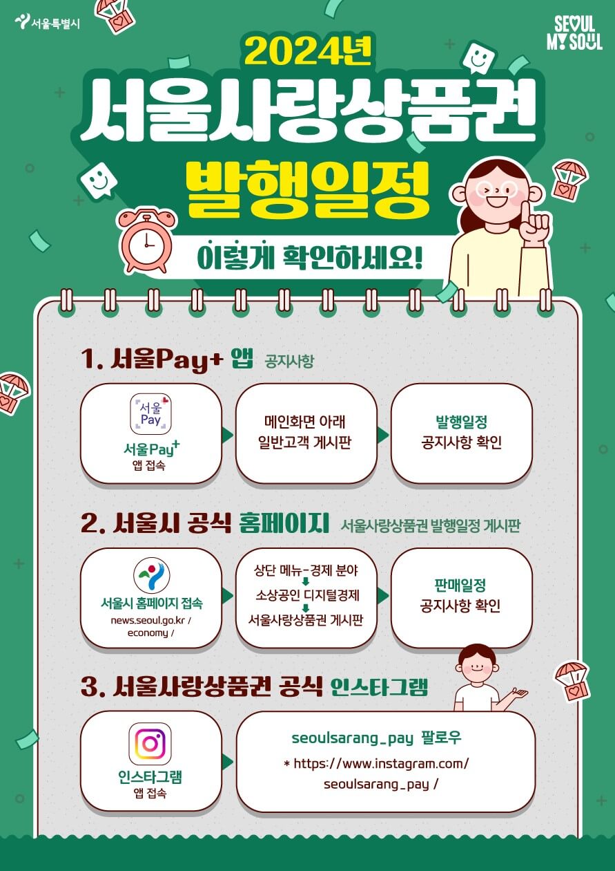 서울사랑상품권 발행일정 안내