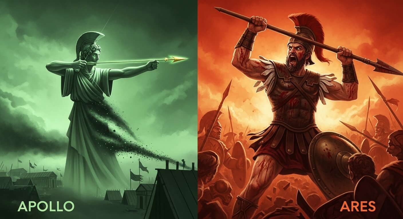 아폴론 vs 아레스 신의 분노 차이 관련 사진