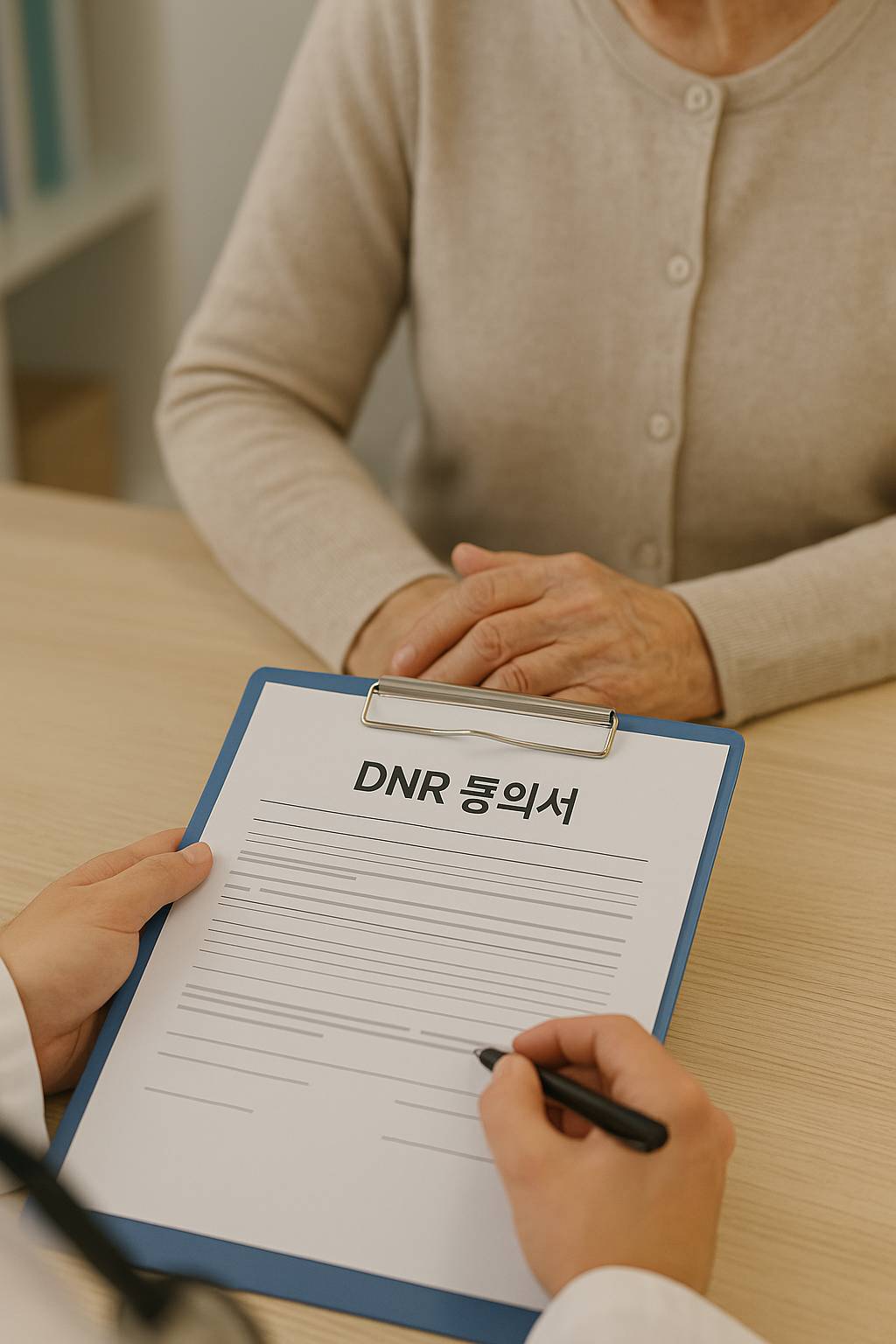 dnr동의서 작성 모습