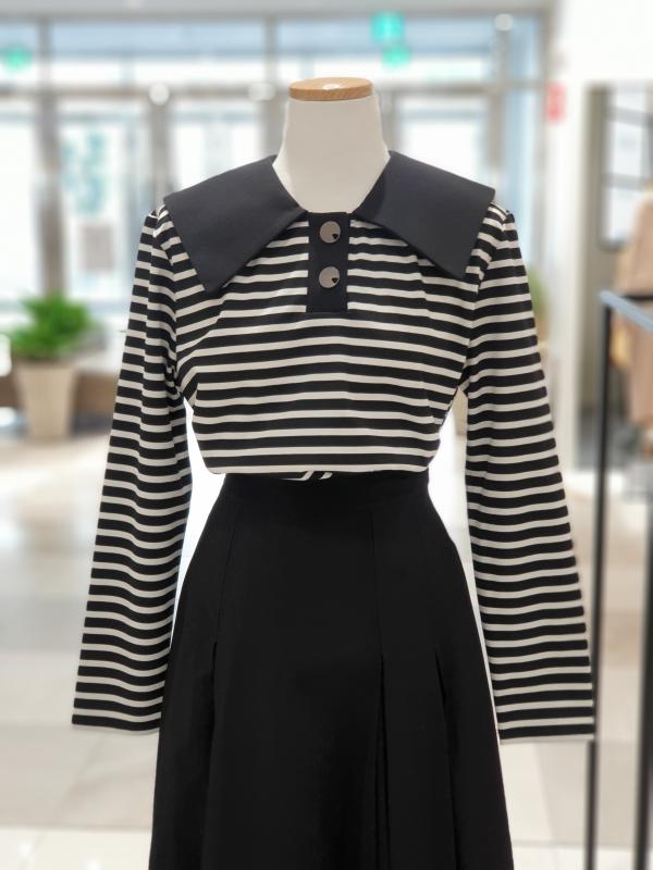 온앤온 세일러카라 스트라이프 티셔츠 NJW2WE948