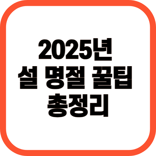2025년 설 명절 꿀팁 총정리 이미지