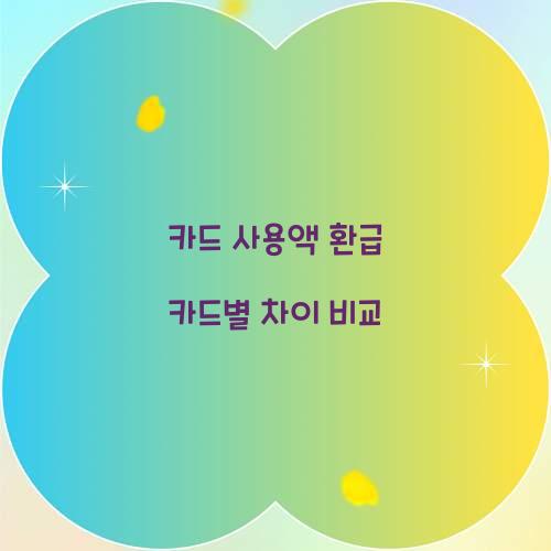 카드 사용액 환급 카드별 차이 비교