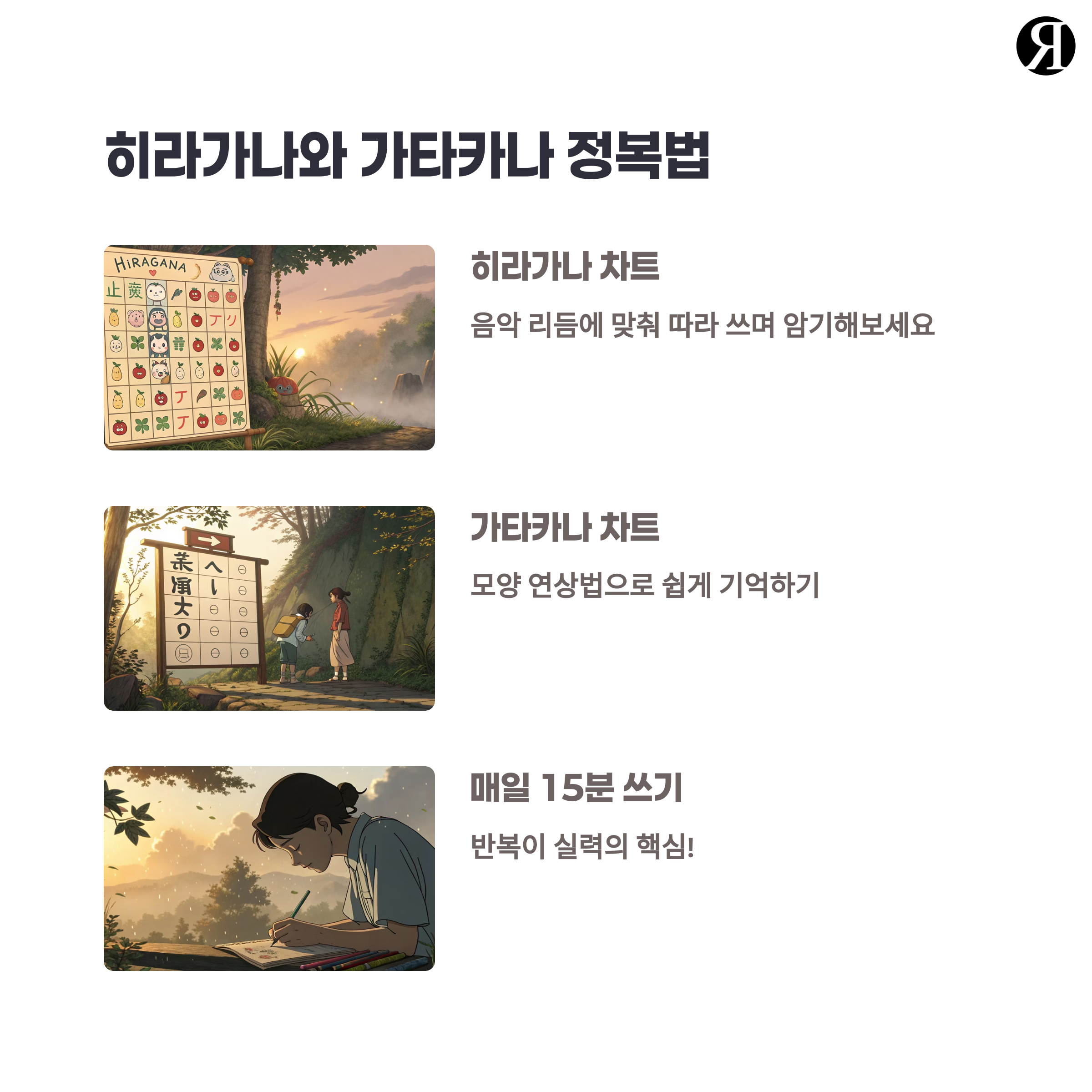 다양한 스타일의 히라가나/가타카나 폰트 이미지