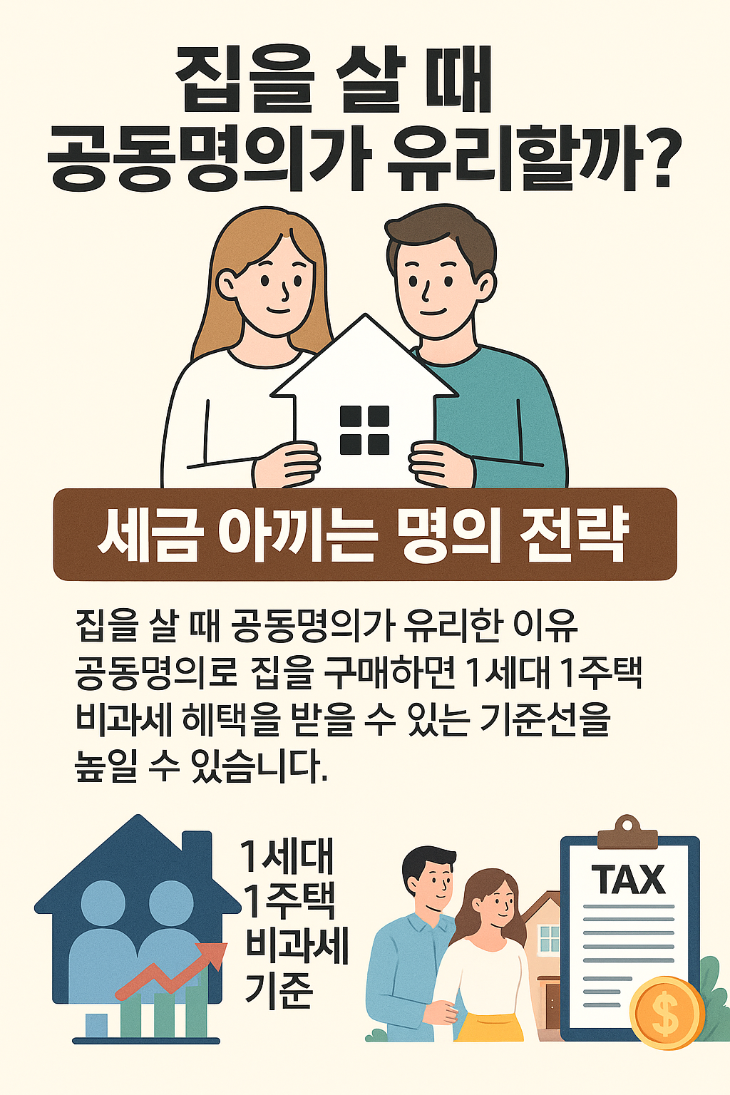 집을 살 때 공동명의가 유리할까? 세금 아끼는 명의 전략