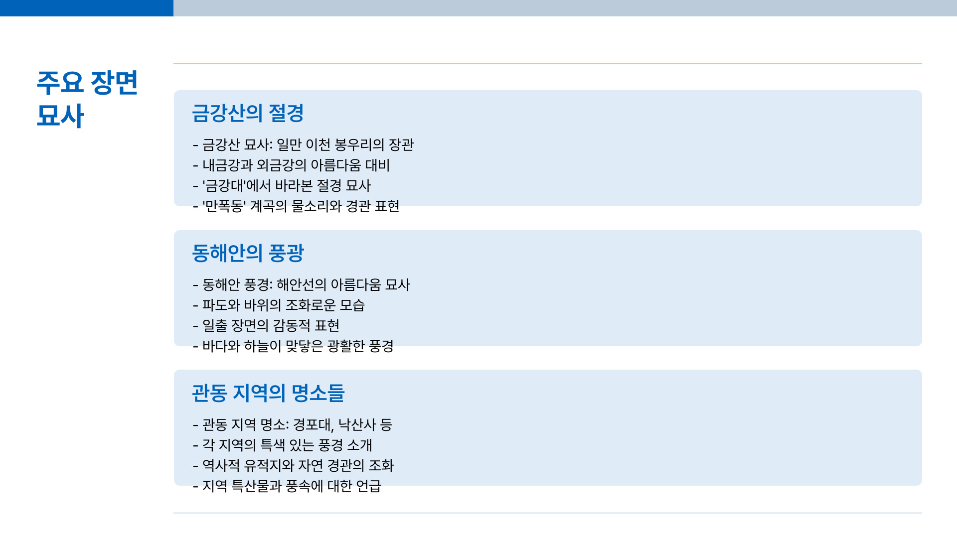 관동별곡 핵심 정리