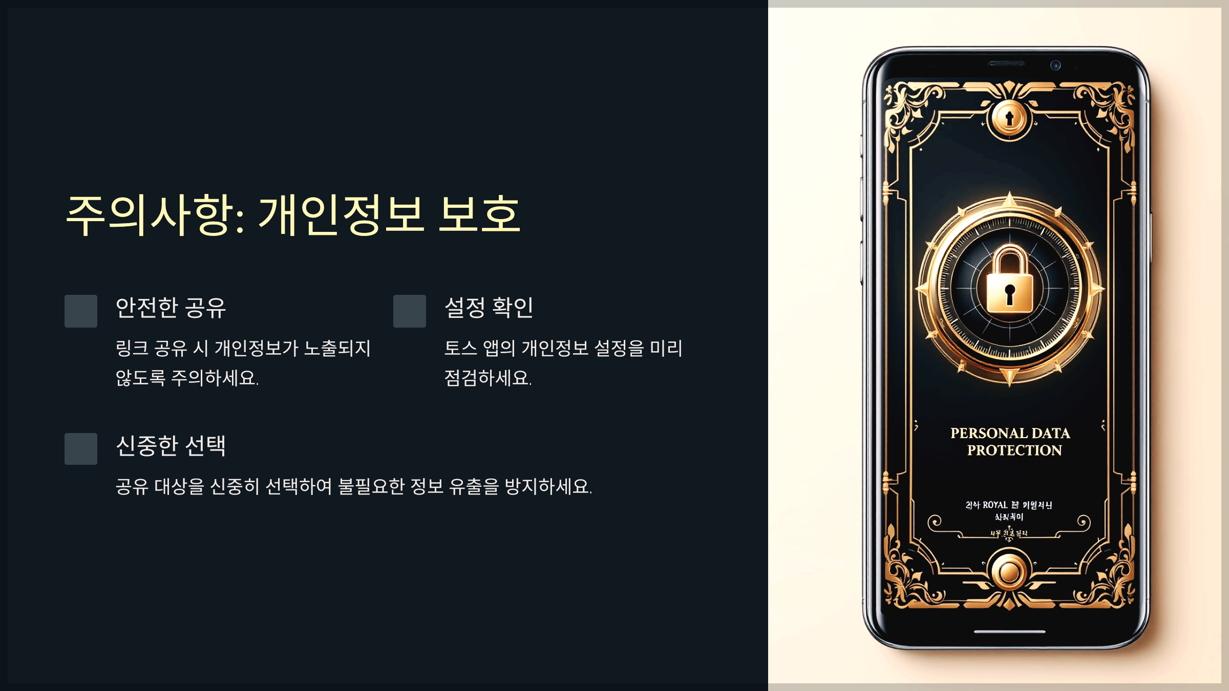 주의사항: 개인정보 보호
