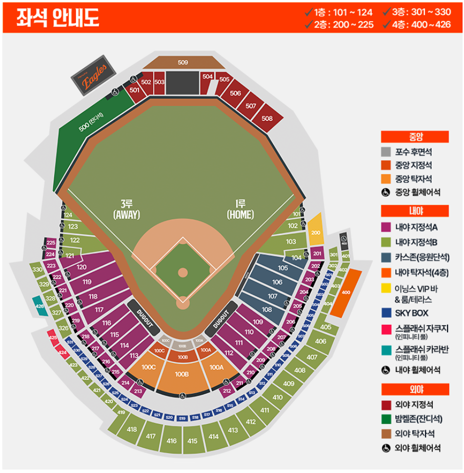 대전 한화생명볼파크 좌석배치도 총정리 ❘ 뷰 좋은 자리 &amp; 가격 비교