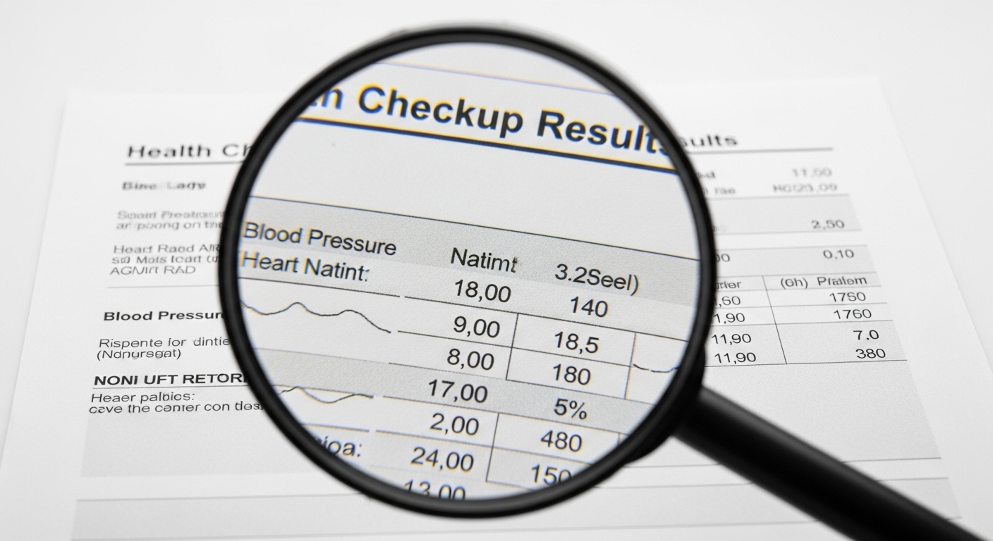 건강검진 결과로 부족한 영양소를 파악하는 모습