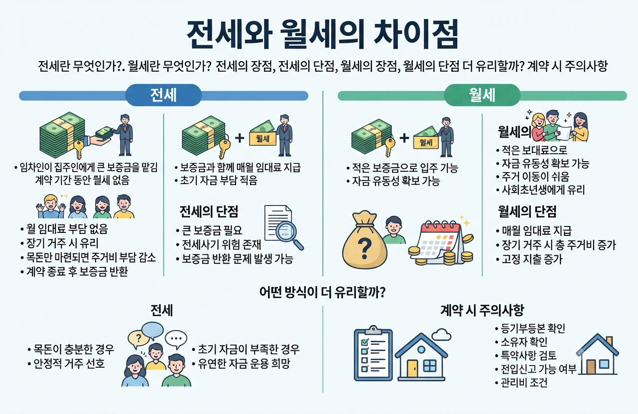 전세와 월세의 차이점