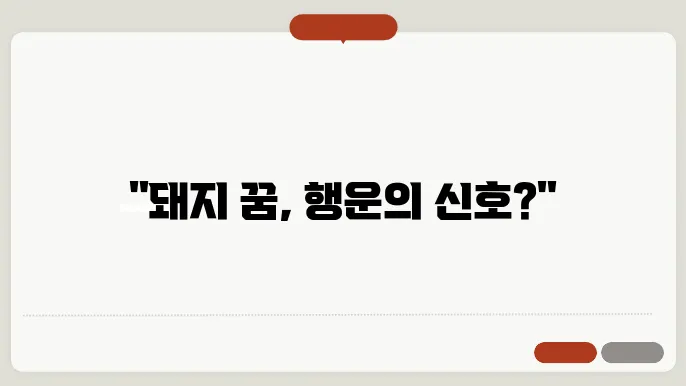 돼지 보는 꿈해몽