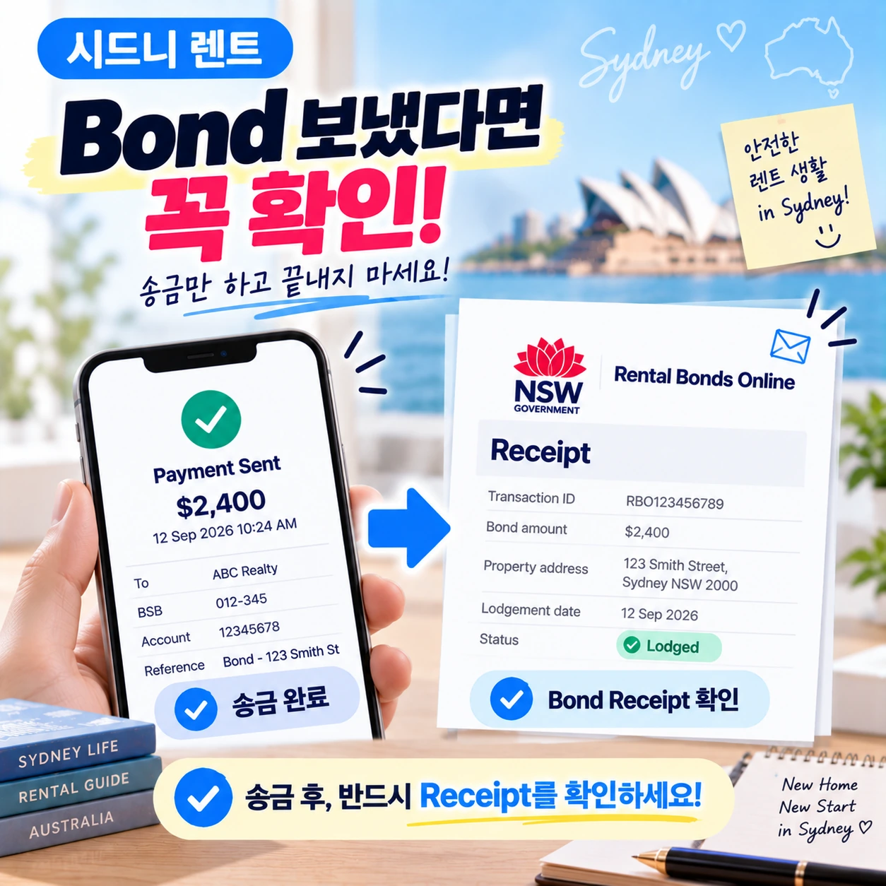 시드니_렌트_Bond_Receipt_확인