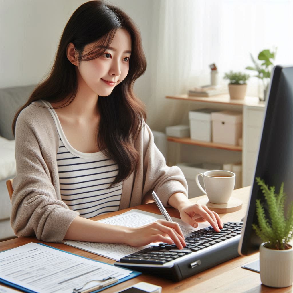 인감증명서를 인터넷으로 신청하는 모습