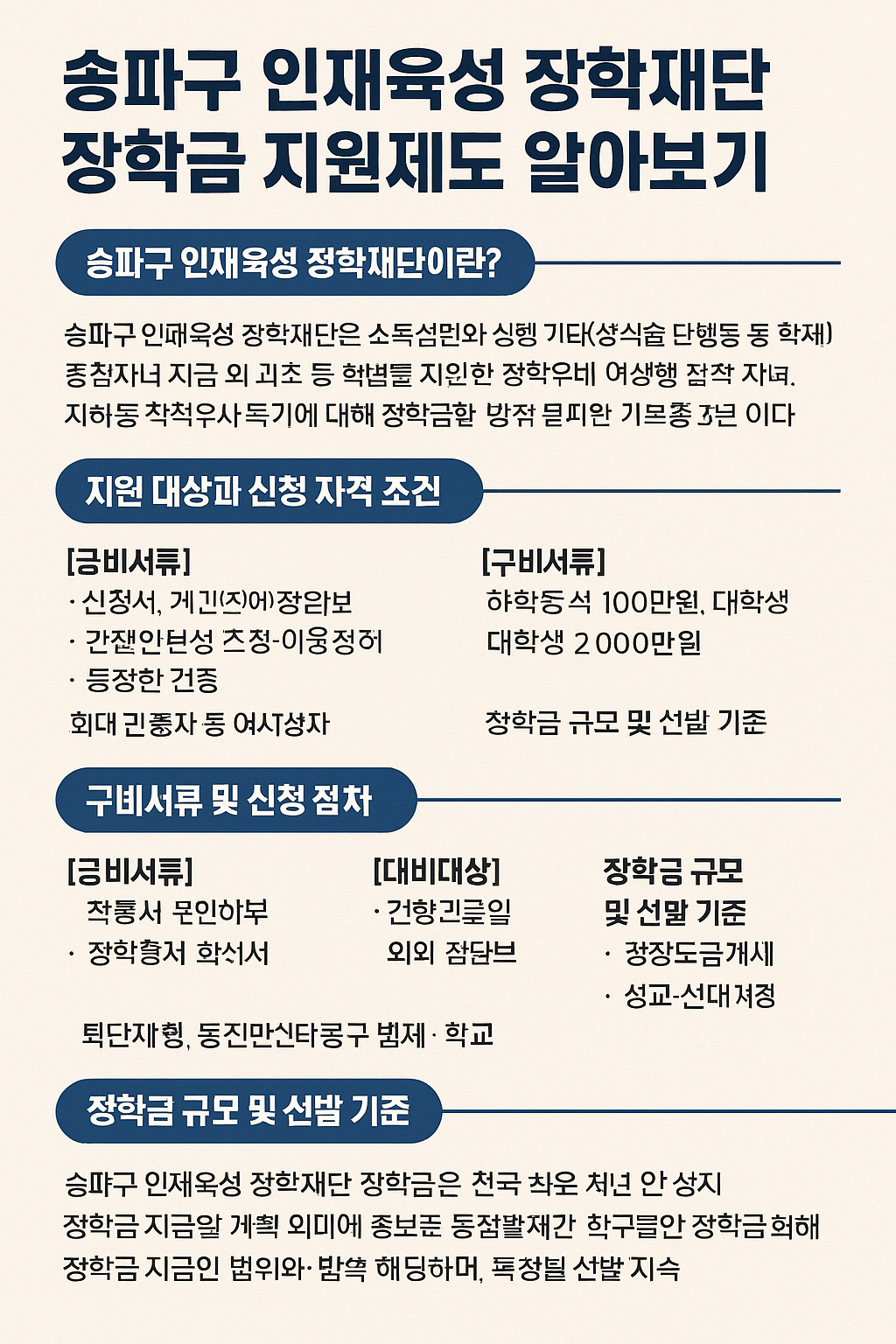 송파구 인재육성 장학재단 장학금