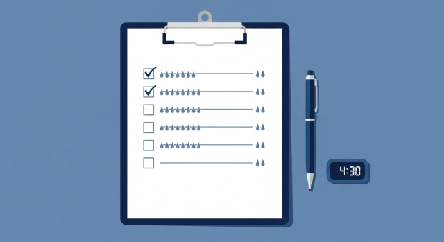 빈뇨 증상, 하루 배뇨 일지를 기록하는 이미지