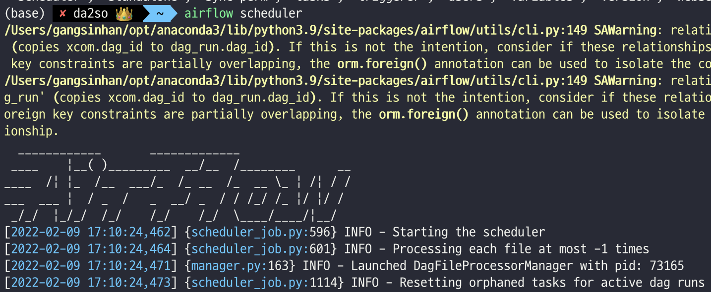 execute airflow scheduler