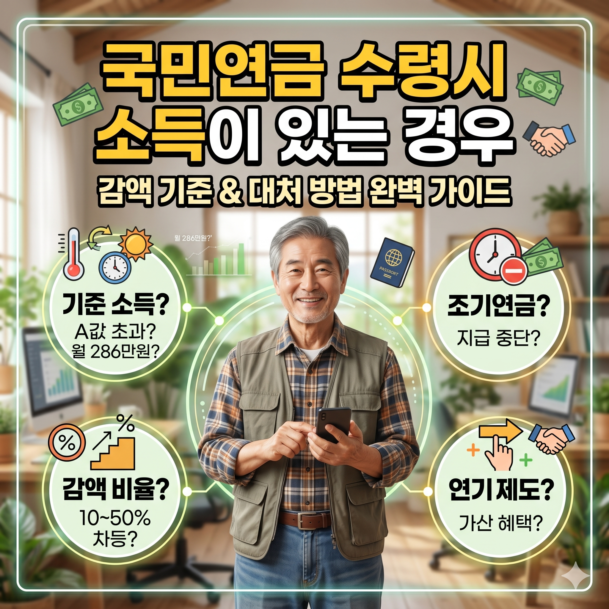 국민연금 수령 시 소득이 있다면? 감액 기준과 대처 방법 완벽 가이드