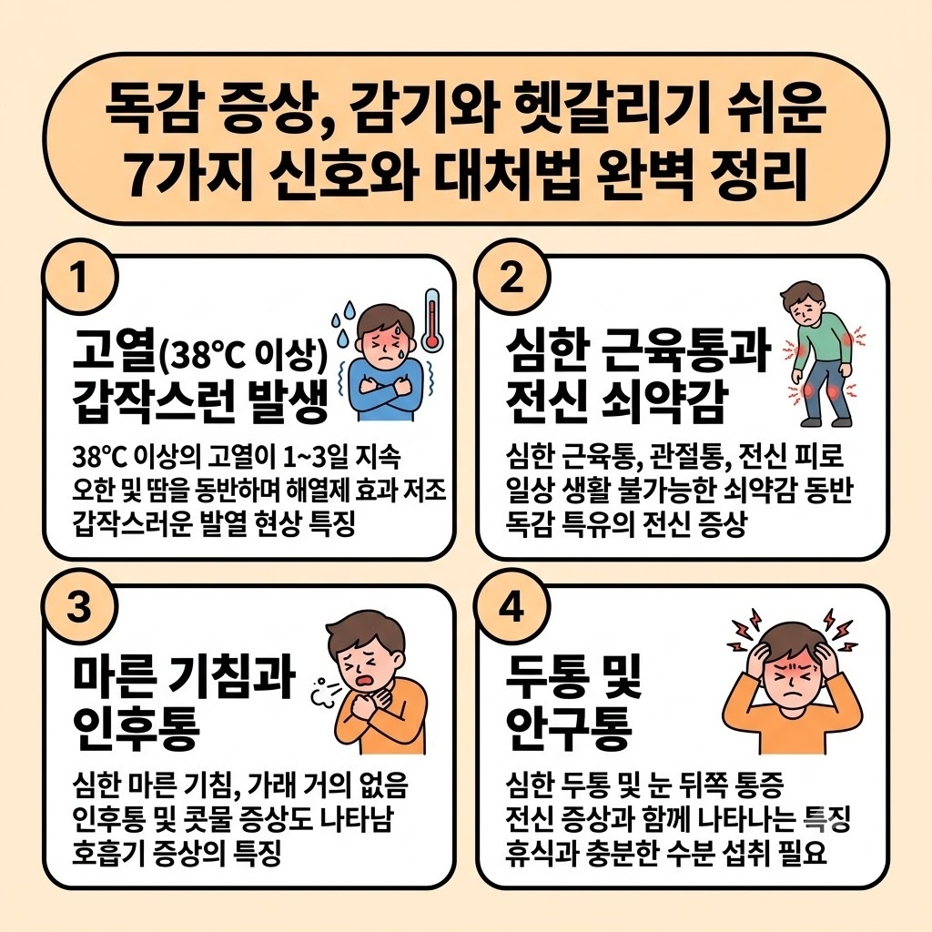 독감 증상, 감기와 헷갈리기 쉬운 7가지 신호와 대처법