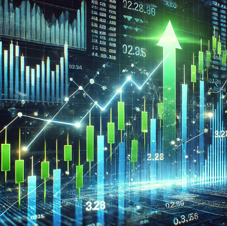 주가가 올라가는 주가 차트의 사진
