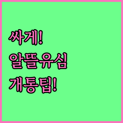 알뜰폰 유심 싸게 사는 곳과 개통 시..