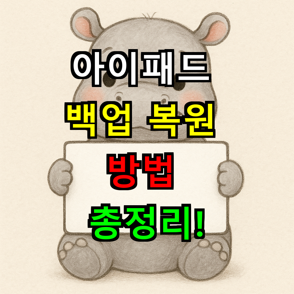 아이패드 백업 복원 방법 총정리! 데이터 안전하게 지키는 꿀팁