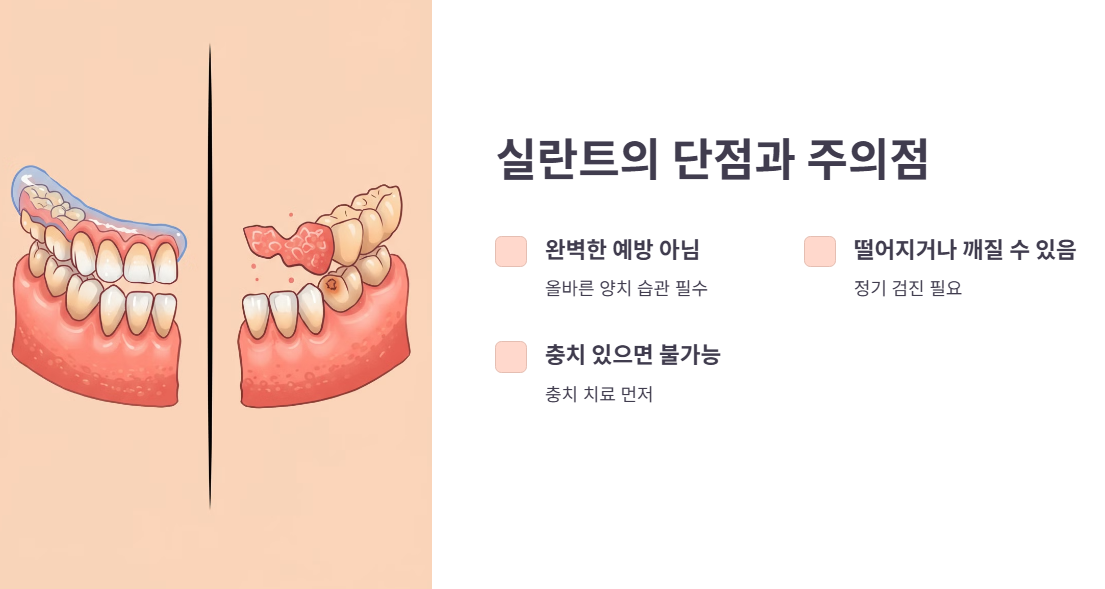 실란트의 단점 & 주의점