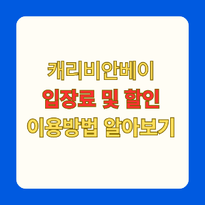 캐리비안베이 입장료 할인 패키지 이용궈