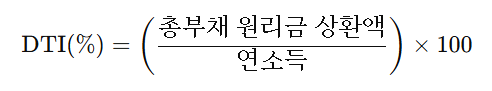 DTI 계산기 대출 한도 체크