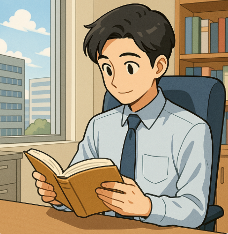 직장인이 독서중