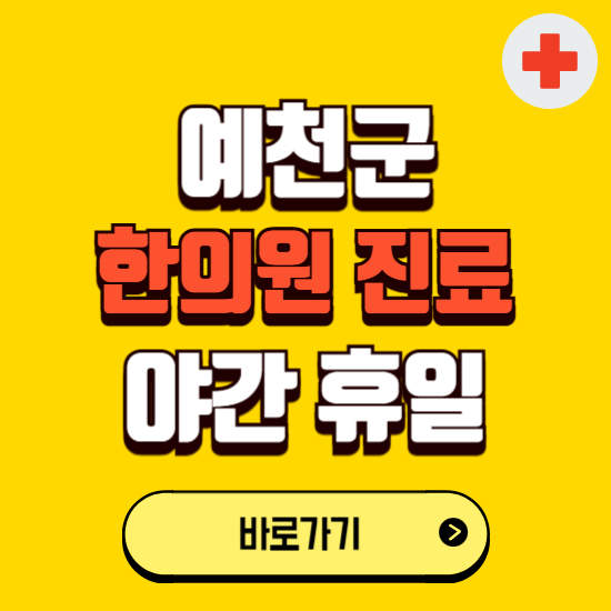 예천군 야간 휴일 한의원 한방병원 찾기 ❘ 24시 일요일 주말 연휴 응급진료 추천 잘하는 곳