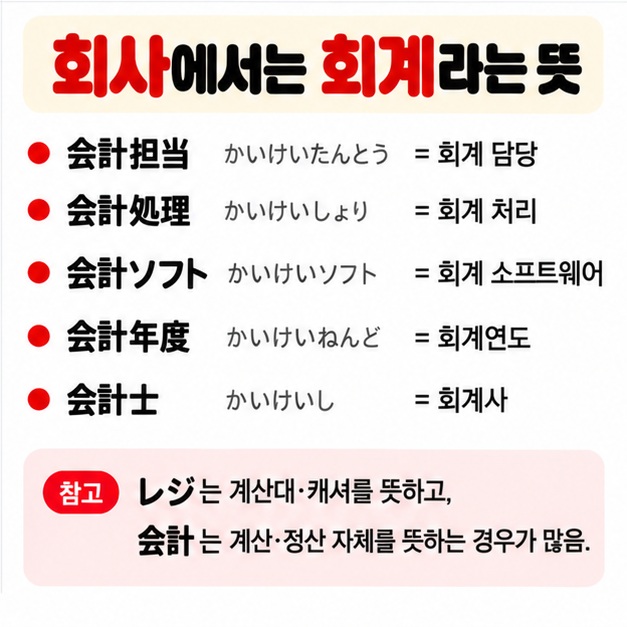 회계 담당 회계 처리 회계 소프트웨어 회계연도 회계사 등 회사 문맥의 카이케이 표현을 보여주는 카드