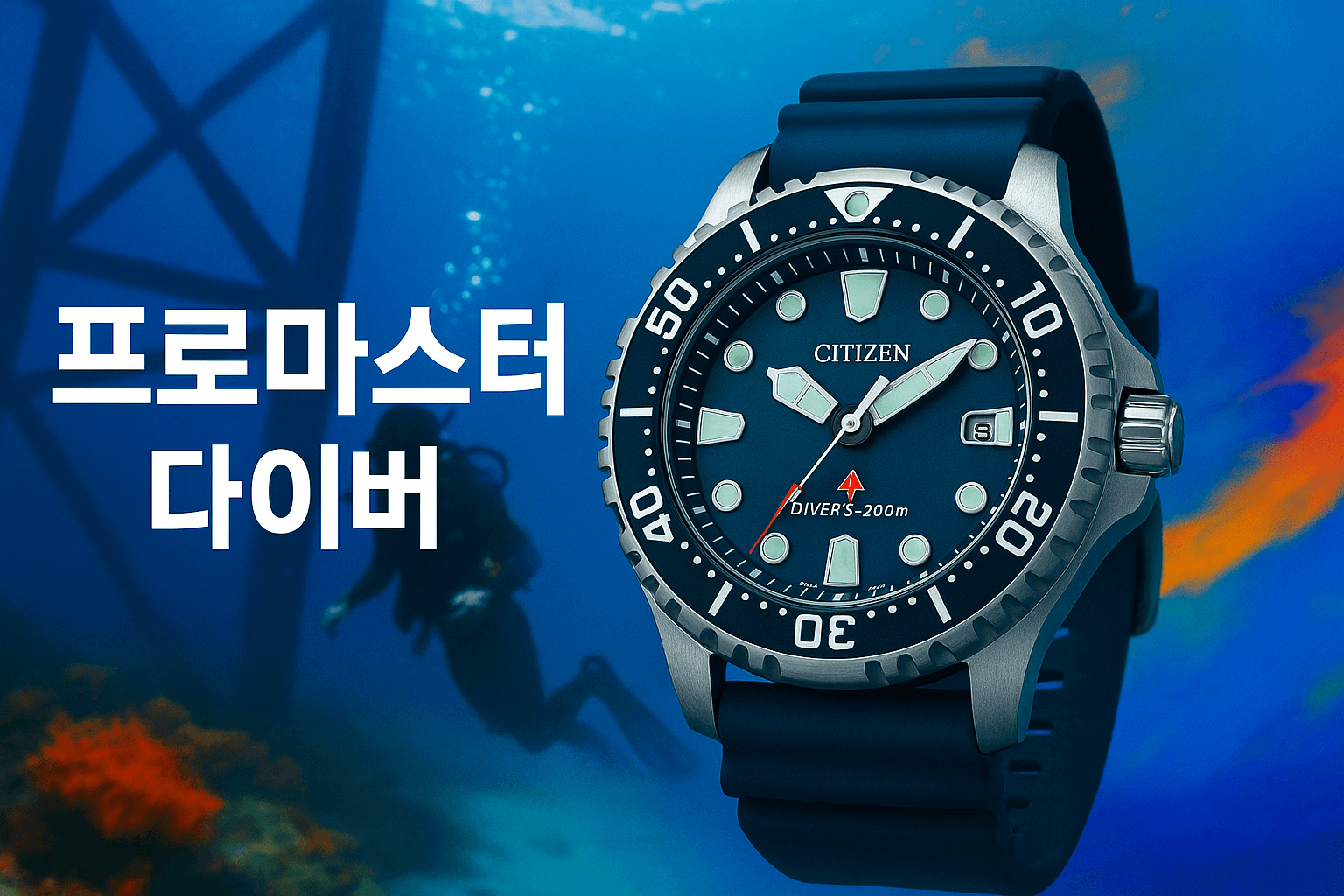 컬러풀한 바다속 시티즌 프로마스터 다이버