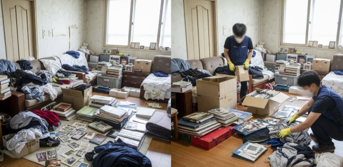 원주 고독사청소 및 정리중