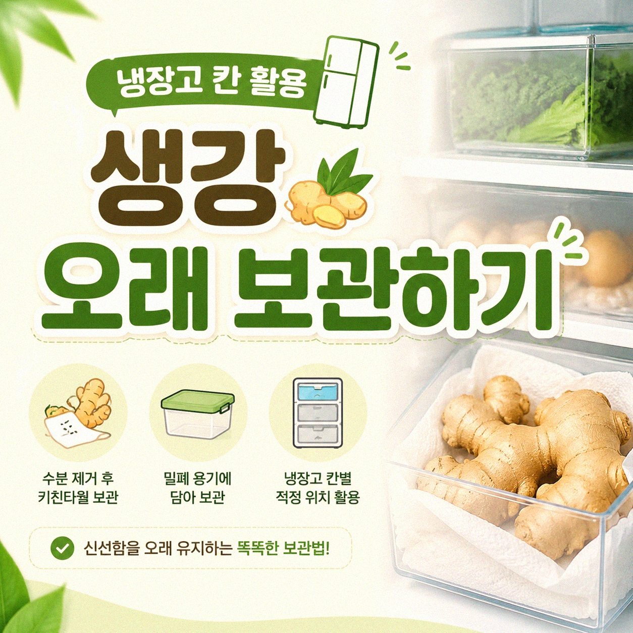 생강 오래 두고 먹으려면 이렇게 하세요