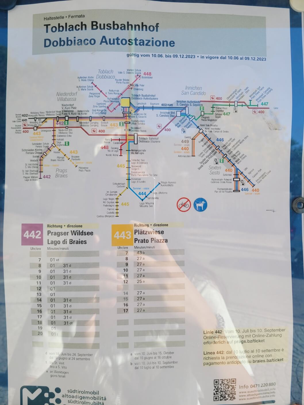 브라이에스 호수로 가는 442번 버스시간표