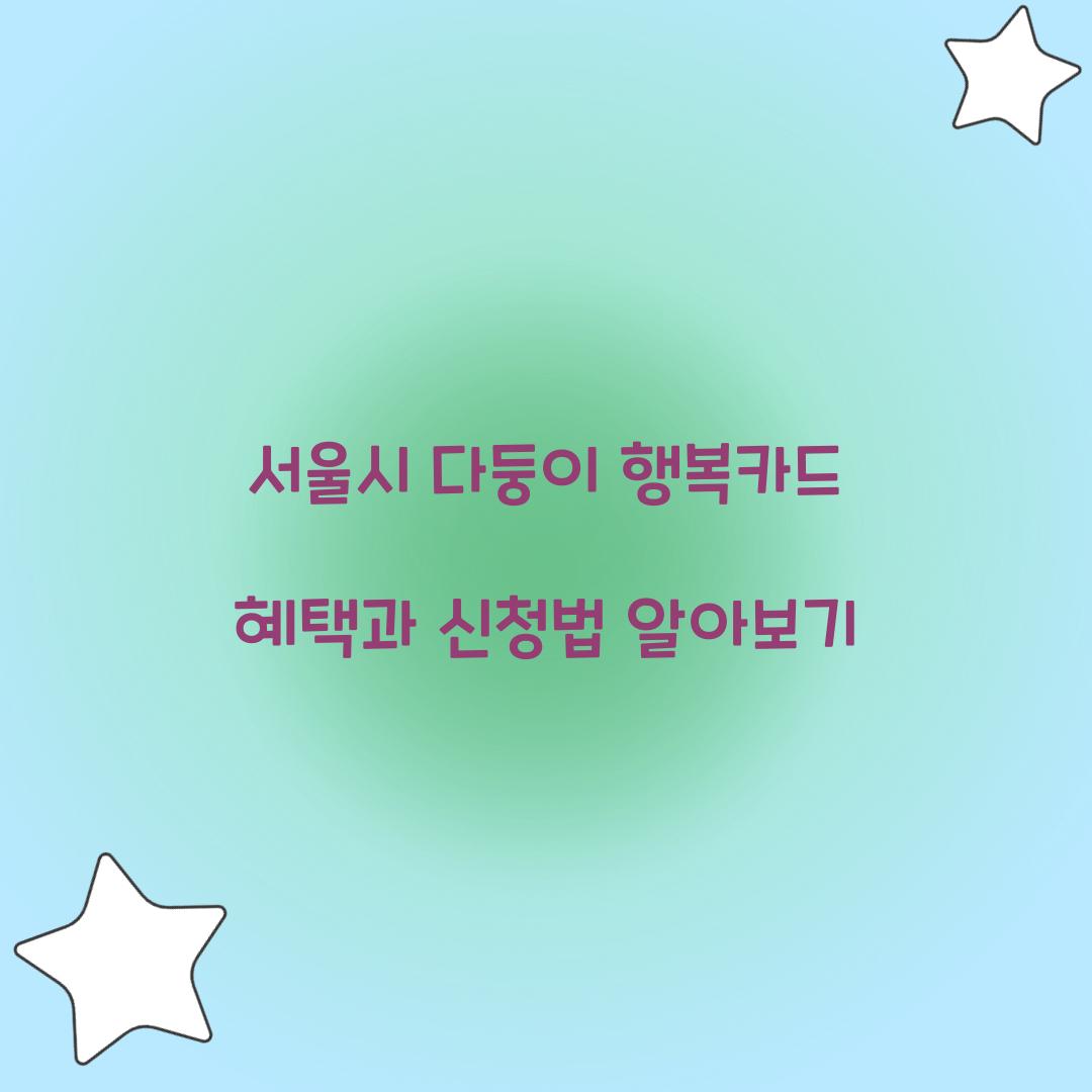 서울시 다둥이 행복카드