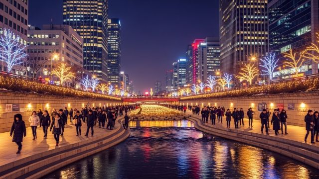 겨울밤 서울 도심